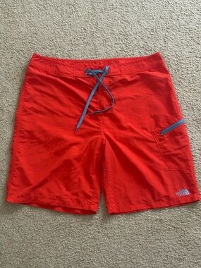 The North Face Board Shorts Mens 36 Red Zip Pocket 9”